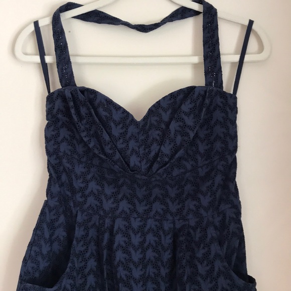 Anthropologie Navy Halter Dress - Picture 2 of 8
